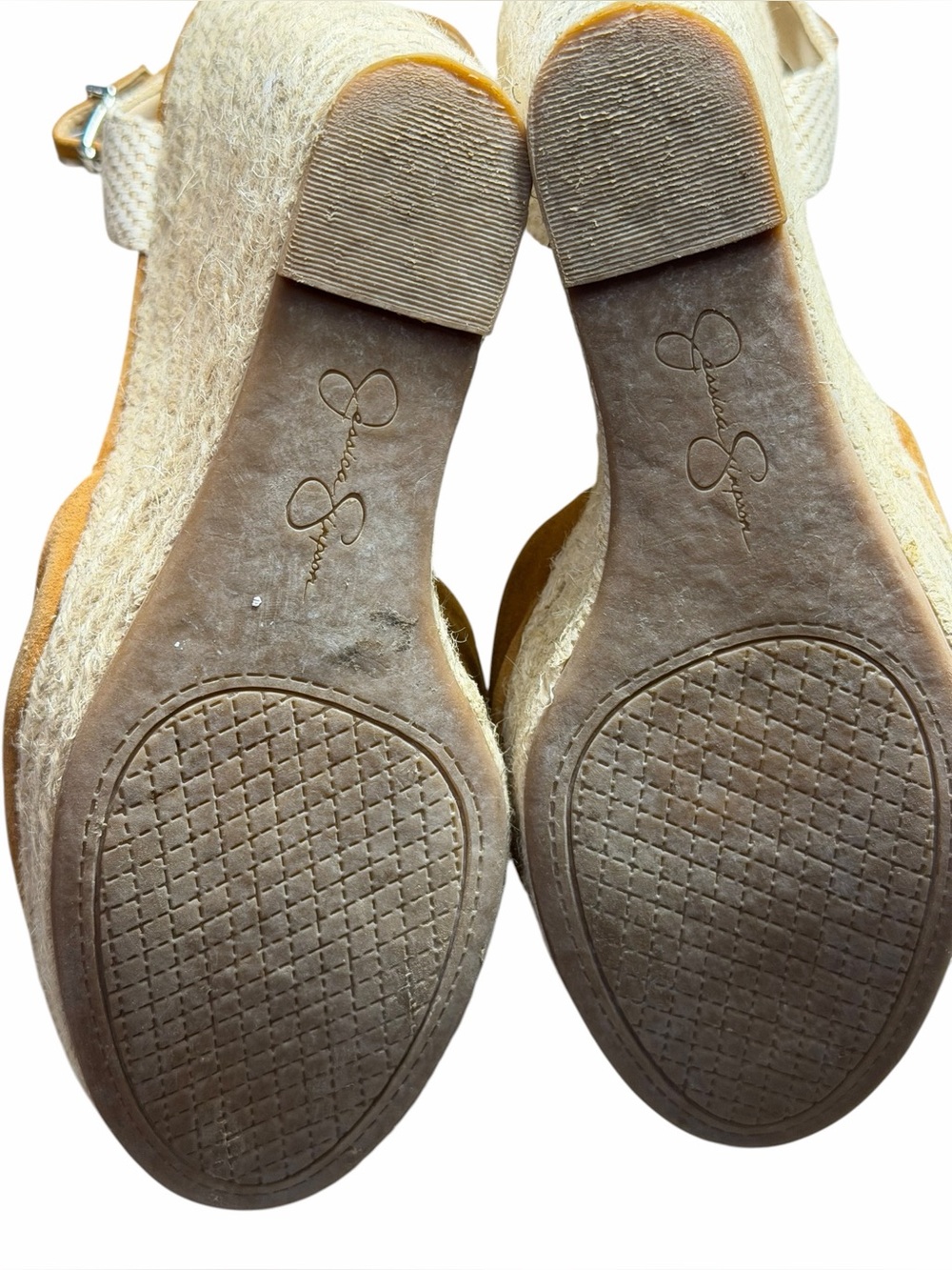 Jessica Simpson Espadrilles Caramel Suede Zestah wedges size 9 M - Picture 7 of 12